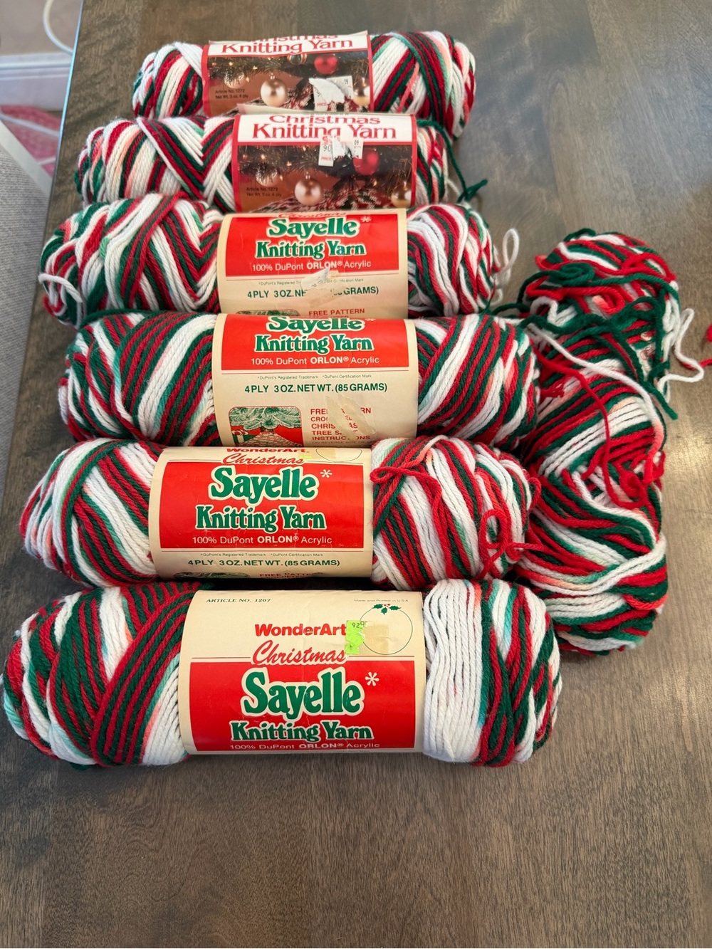 Christmas Multi-Striped Knitting Yarn Bundle